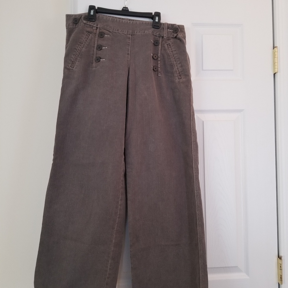 Grey, wide leg pants.